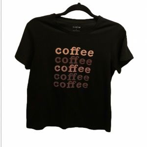 SHEIN BLACK COFFEE GRAPHIC T SHIRT SZ L EUC